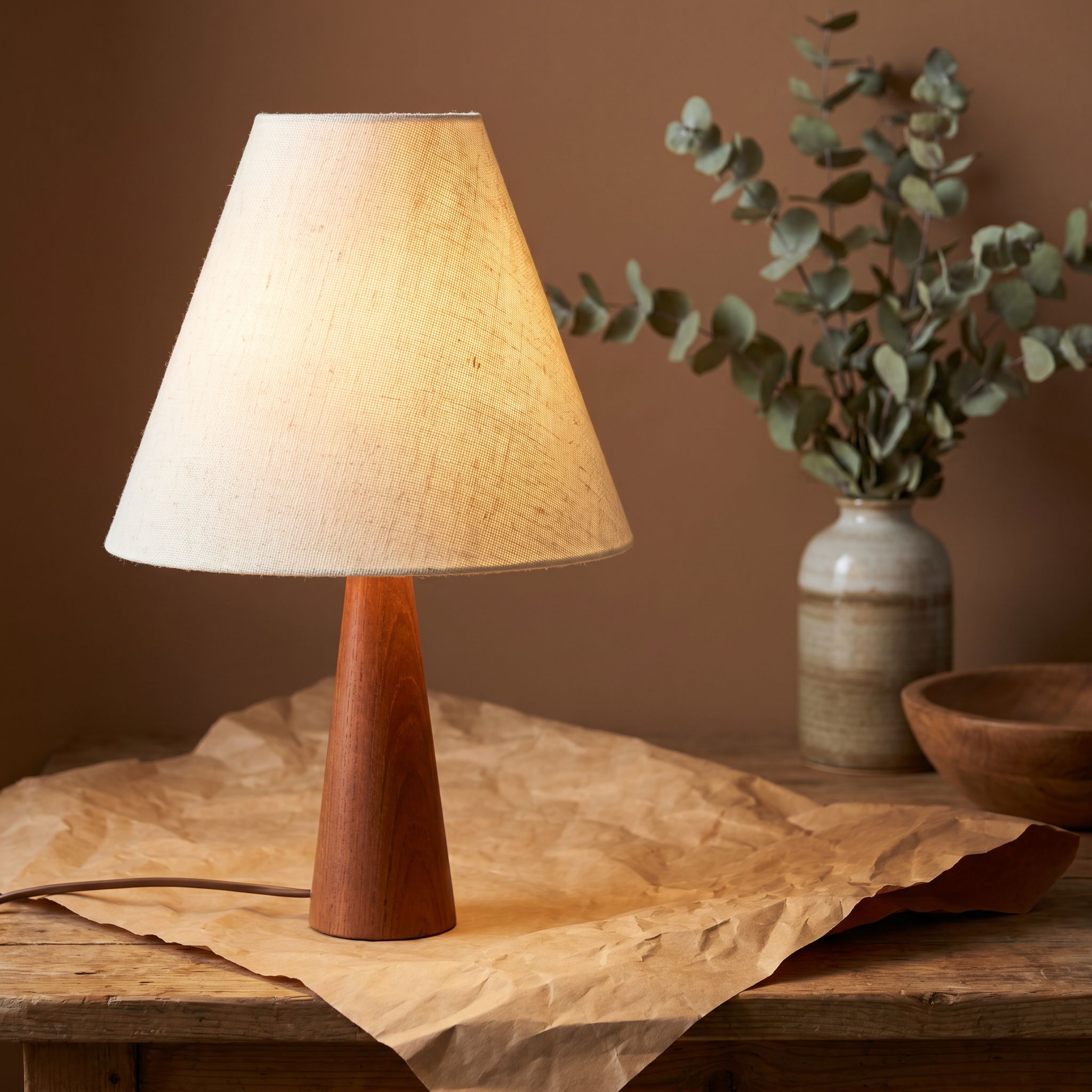 Danish teak table lamp, unmarked, c. 1965